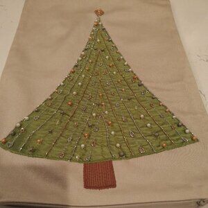 Crate & Barrel Embroidered and Beaded Pillow Cover